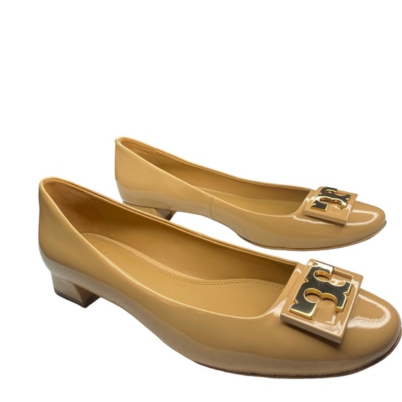 Tory Burch Nude Gigi Patent Logo 25mm Pumps Woman’s Size 7 - Picture 6 of 9